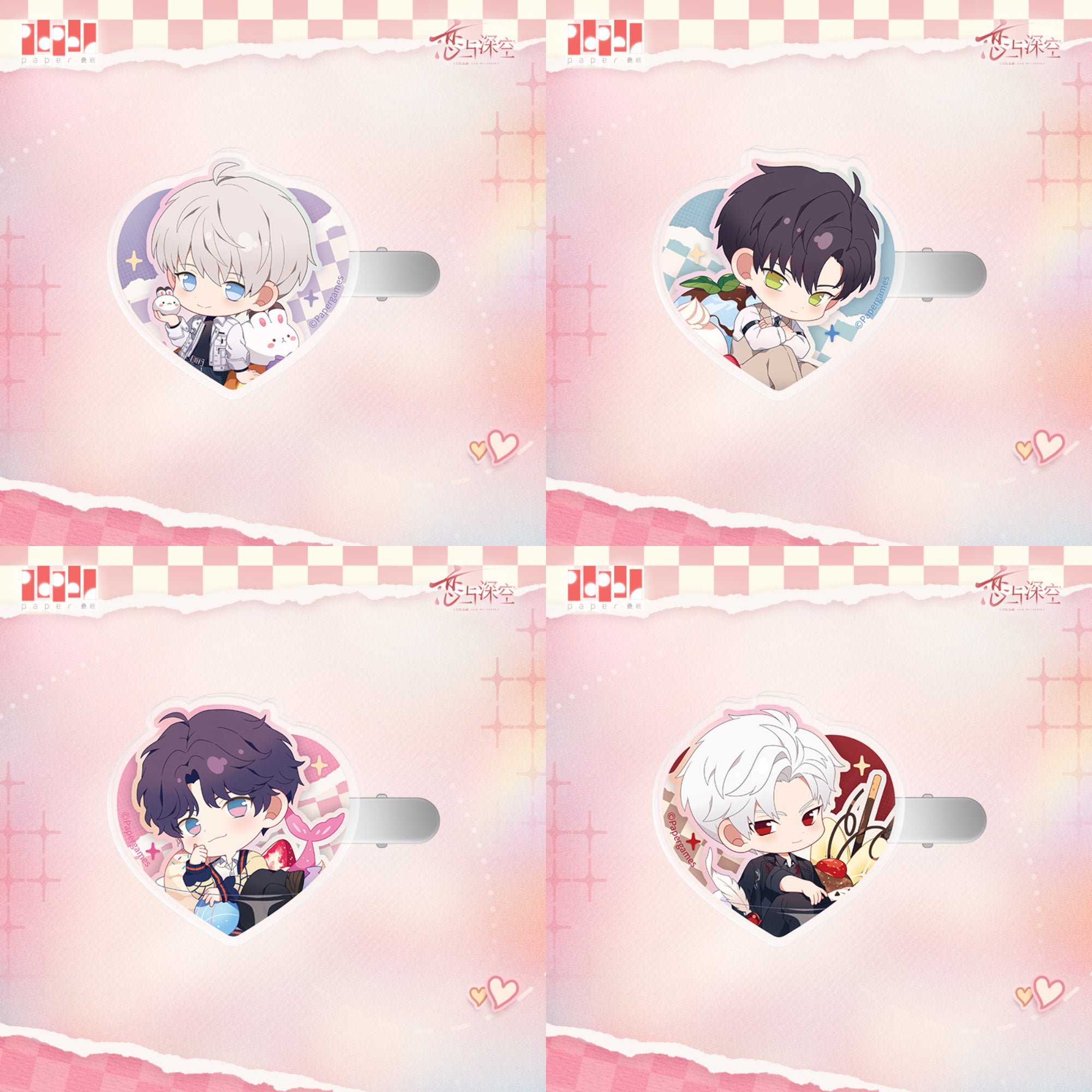Love and Deepspace Whisper by the Heart Series Chibi Tin Badge