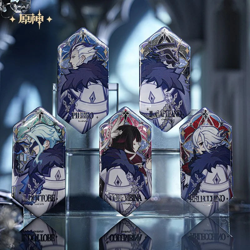Genshin Impact Frost and Flame Series Refraction Tin Badge Blindbox