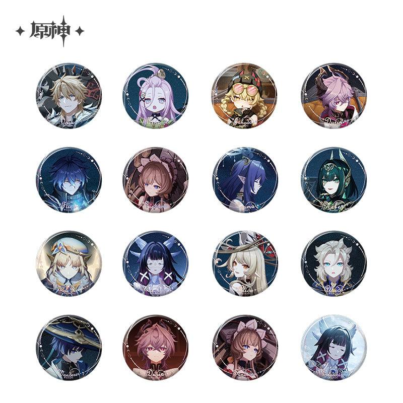 Genshin Impact Moonlit Ballad of The Night Series Metal Pin Button Badge Blindbox