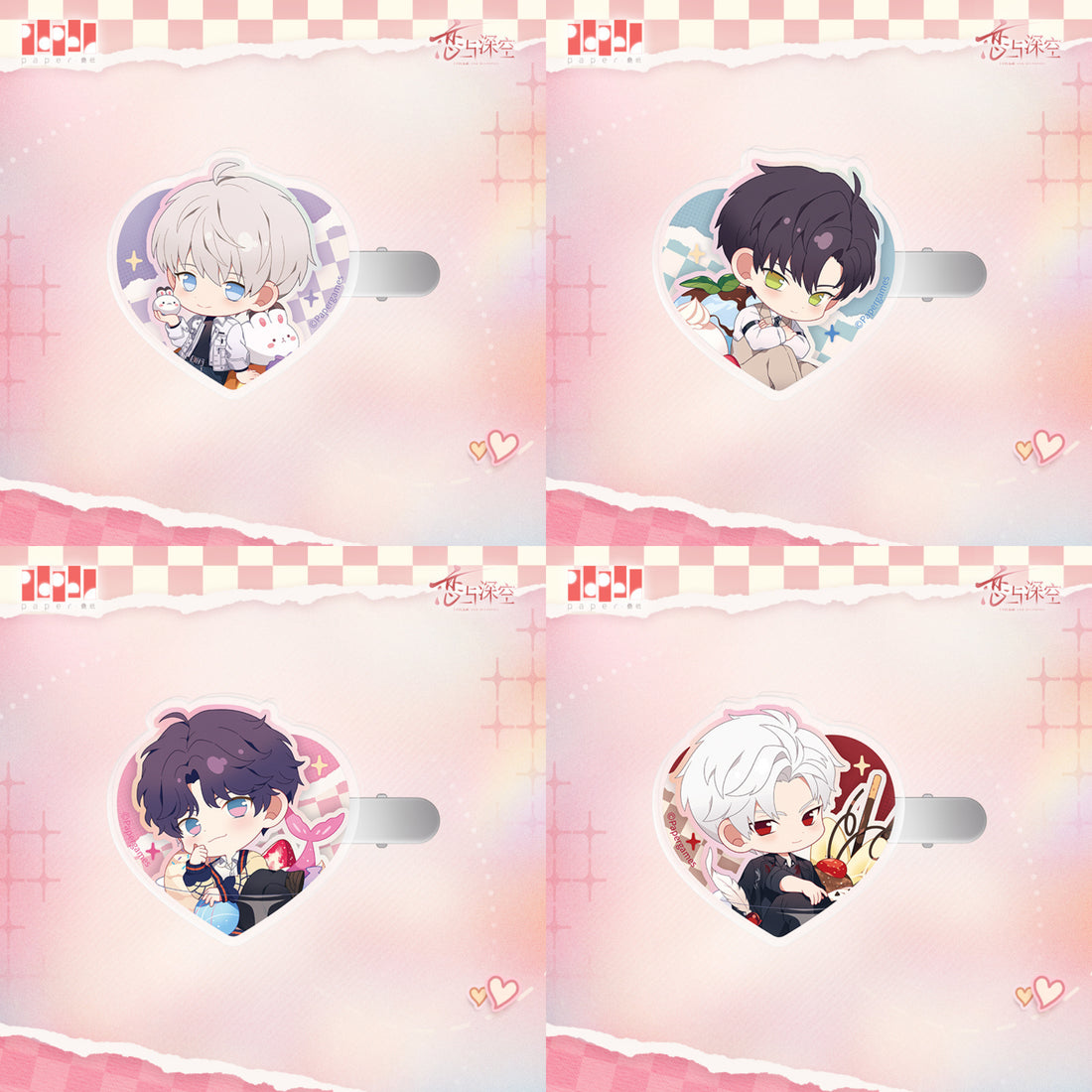 Love and Deepspace Whisper by the Heart Series Chibi Tin Badge