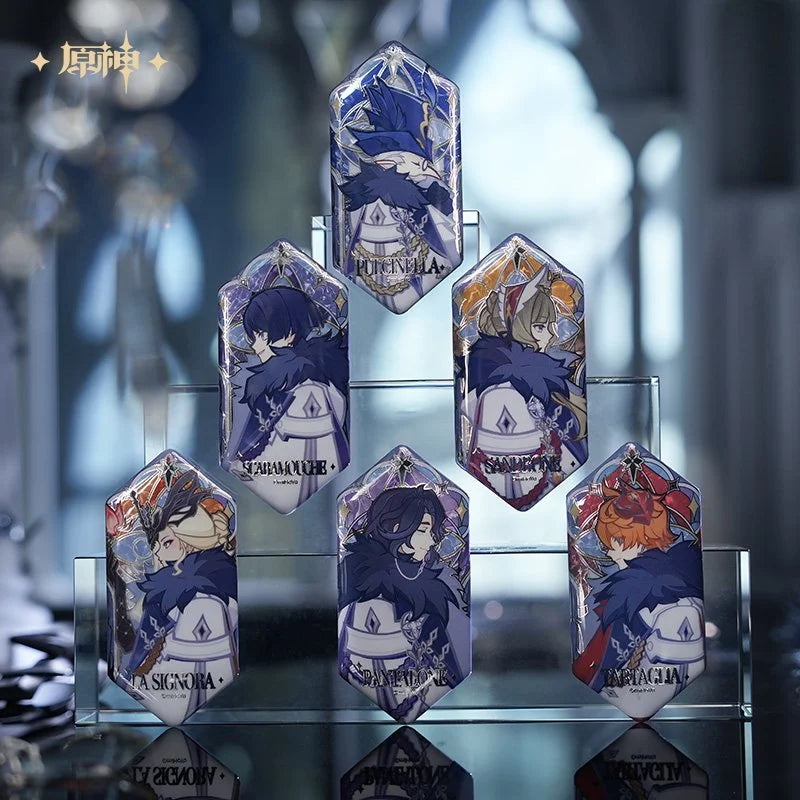 Genshin Impact Frost and Flame Series Refraction Tin Badge Blindbox