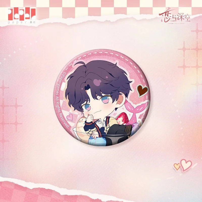 Love and Deepspace Whisper by the Heart Series Chibi Tin Badge