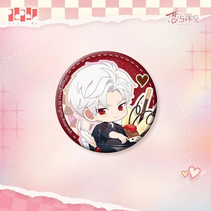 Love and Deepspace Whisper by the Heart Series Chibi Tin Badge