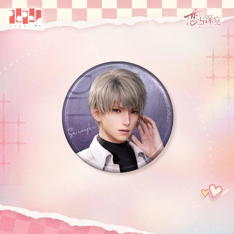 Love and Deepspace Whisper by the Heart Series Tin Badge