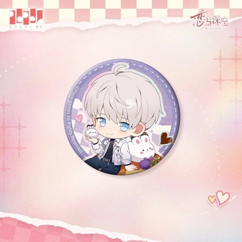 Love and Deepspace Whisper by the Heart Series Chibi Tin Badge